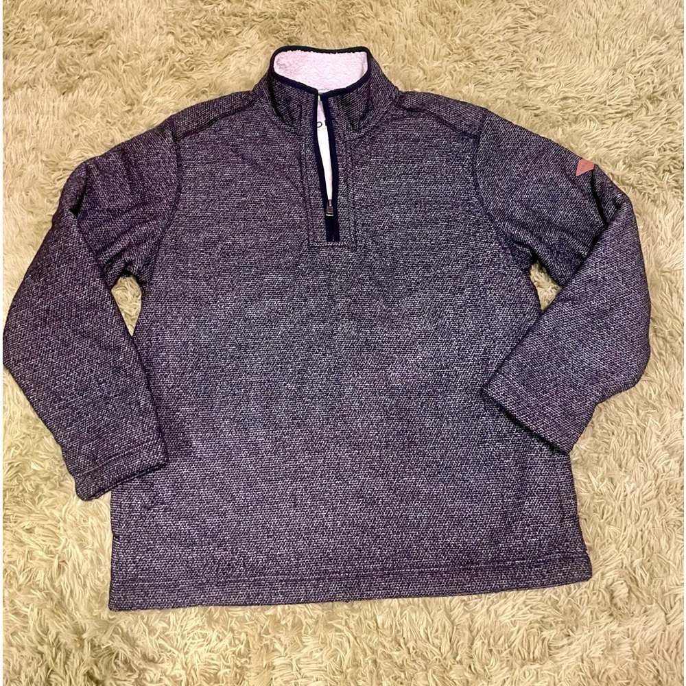 Orvis Men's 1/4 Zip Thick Sherpa Lined Pullover Sweater Black • Large
